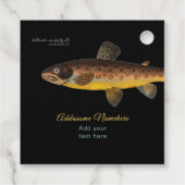 Forel vissen waterverf patroon bedankjes labels (Achterkant)