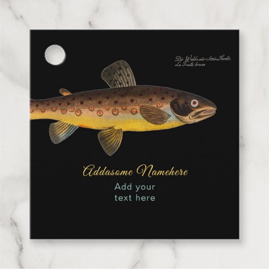 Forel vissen waterverf patroon bedankjes labels (Voorkant)