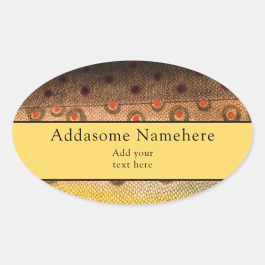 Forel vissen  waterverf patroon ovale sticker (Voorkant)