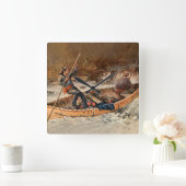 “Forel vissen” Westerse kunst van Frank Feller Vierkante Klok (Huis)