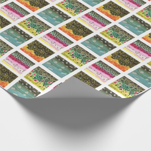 Forel Vist Brook Rainbow Brown Chard Cadeaupapier (Hoek)