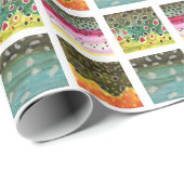 Forel Vist Brook Rainbow Brown Chard Cadeaupapier (Rol Hoek)