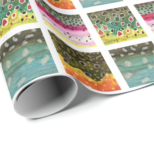 Forel Vist Brook Rainbow Brown Chard Cadeaupapier (Rol Hoek)