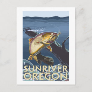 forel Vist dwars door de zon, Briefkaart