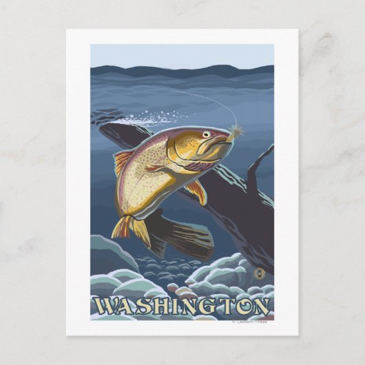 forel Vist dwars door - Washington Briefkaart (Voorkant)
