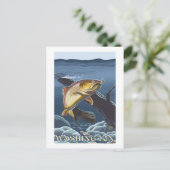 forel Vist dwars door - Washington Briefkaart (Staand voorkant)