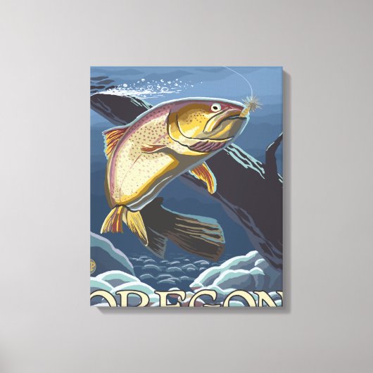 forel Vist dwarsdoorsnede - Clackamas, Canvas Afdruk (Voorkant)