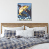 forel Vist dwarsdoorsnede - Clackamas, Canvas Afdruk (Insitu (Slaapkamer))