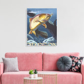 forel Vist dwarsdoorsnede - Clackamas, Canvas Afdruk (Insitu (Woonkamer))