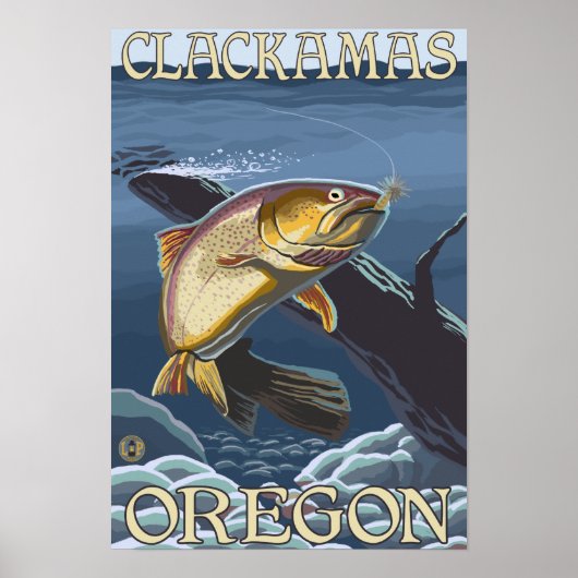 forel Vist dwarsdoorsnede - Clackamas, Poster (Voorkant)