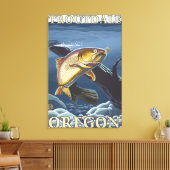 forel Vist dwarsdoorsnede - forel, Canvas Afdruk (Insitu (Woonkamer))