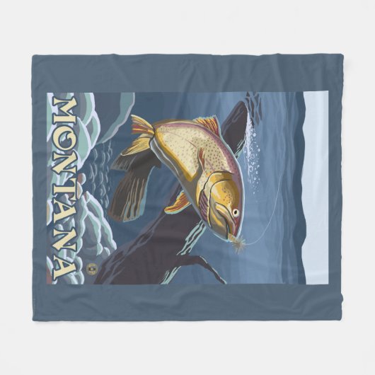 Forel Vist dwarsdoorsnede — Montana Fleece Deken (Voorkant (Horizontaal))
