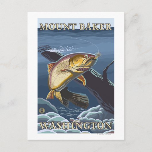 Forel Vist dwarsdoorsnede - Monteer Baker, WA Briefkaart (Voorkant)