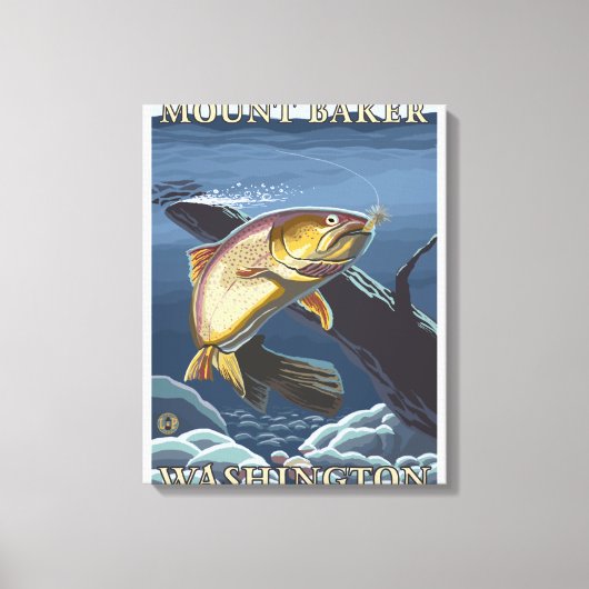 Forel Vist dwarsdoorsnede - Monteer Baker, WA Canvas Afdruk (Voorkant)