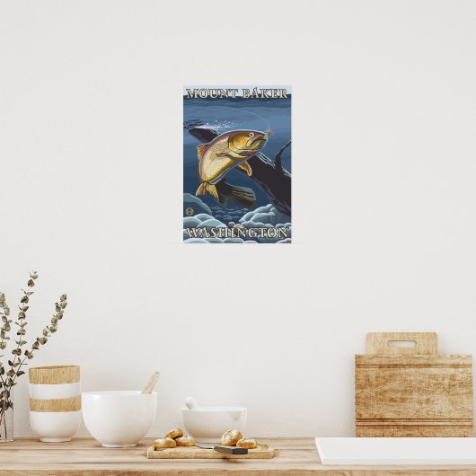 Forel Vist dwarsdoorsnede - Monteer Baker, WA Poster (Keuken)