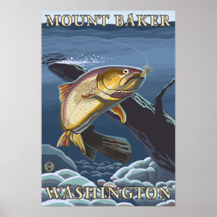 Forel Vist dwarsdoorsnede - Monteer Baker, WA Poster