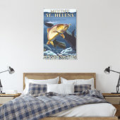 forel Vist dwarsdoorsnede - St. Helens, WA Canvas Afdruk (Insitu (Slaapkamer))