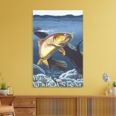 forel Vist dwarsdoorsnede - West-geelsteen, Canvas Afdruk (Insitu (Woonkamer))