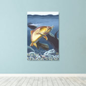forel Vist dwarsdoorsnede - West-geelsteen, Canvas Afdruk (Insitu (Houten vloer))
