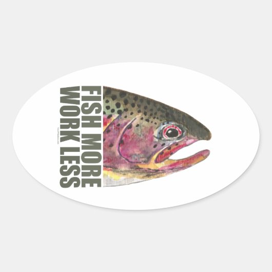 forel Vist meer Ovale Sticker (Voorkant)