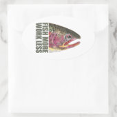 forel Vist meer Ovale Sticker (Tas)
