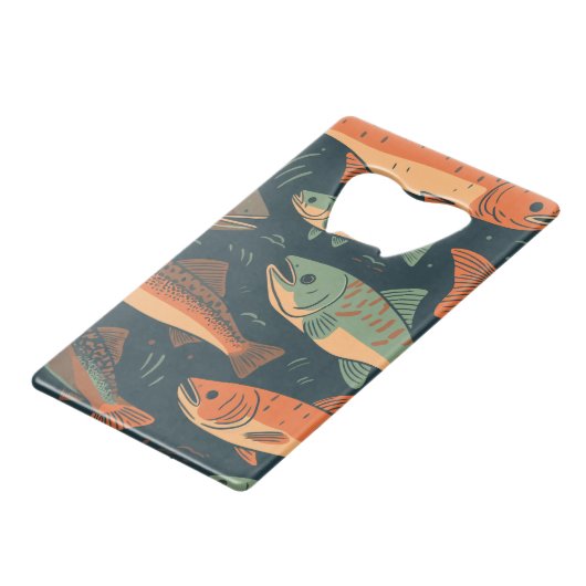 Forel Vist Monogram Creditkaart Flessenopener (Achterkant Gekanteld)