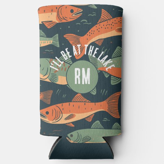 Forel Vist Monogram Seltzer Blikjeskoeler (Voorkant)