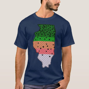 Forel Vist regenboogforelpatroon Illinois State T-shirt