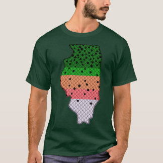 Forel Vist regenboogforelpatroon Illinois State T-shirt