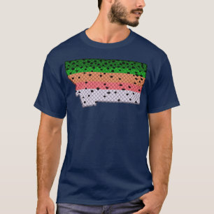 Forel Vist Regenboogforelpatroon Montana State T-shirt
