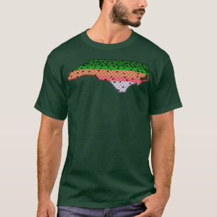 Forel Vist regenboogforelpatroon Noord-Olina St T-shirt