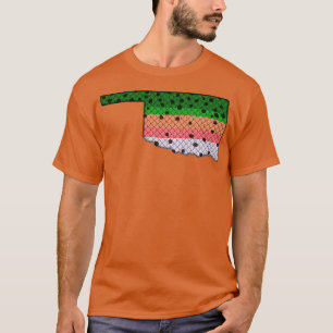 Forel Vist regenboogforelpatroon Oklahoma State T-shirt