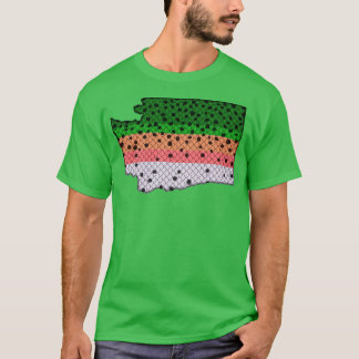 Forel Vist regenboogforelpatroon Washington Sta T-shirt