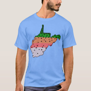 Forel Vist regenboogforelpatroon West Virginia T-shirt