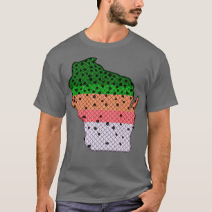 Forel Vist Regenboogforelpatroon Wisconsin Stat T-shirt