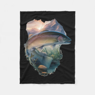 Forel Vlieg Vissen Bergen Natuur Visser Fleece Deken