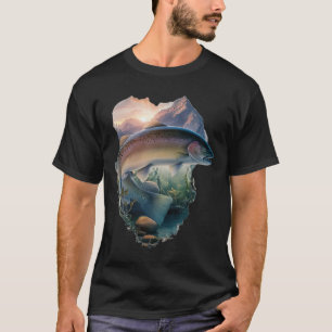 Forel Vlieg Vissen Bergen Natuur Visser T-shirt