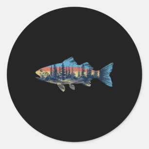 Forel Vlieg Vissen Natuur Outdoor Fisherman Wildli Ronde Sticker