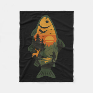 Forel Vlieg Vissen Outdoor Forest Natuur Wildlife Fleece Deken