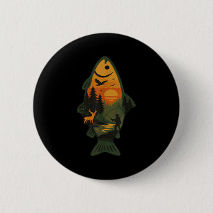 Forel Vlieg Vissen Outdoor Forest Natuur Wildlife Ronde Button 5,7 Cm