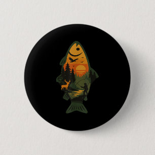 Forel Vlieg Vissen Outdoor Forest Natuur Wildlife  Ronde Button 5,7 Cm