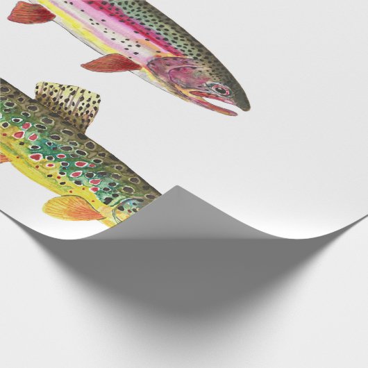 Forel vliegen - Brook, bruin, regenboog Cadeaupapier (Hoek)