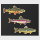 Forel vliegen - Brook, bruin, regenboog Cadeaupapier (Vlak)