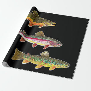 Forel vliegen - Brook, bruin, regenboog Cadeaupapier