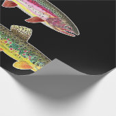 Forel vliegen - Brook, bruin, regenboog Cadeaupapier (Hoek)
