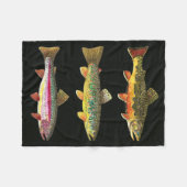 Forel vliegen - Brook, bruin, regenboog Fleece Deken (Voorkant (Horizontaal))