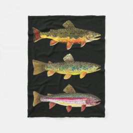 Forel vliegen - Brook, bruin, regenboog Fleece Deken