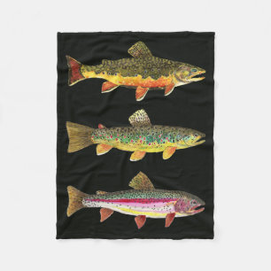 Forel vliegen - Brook, bruin, regenboog Fleece Deken