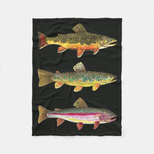Forel vliegen - Brook, bruin, regenboog Fleece Deken (Voorkant)