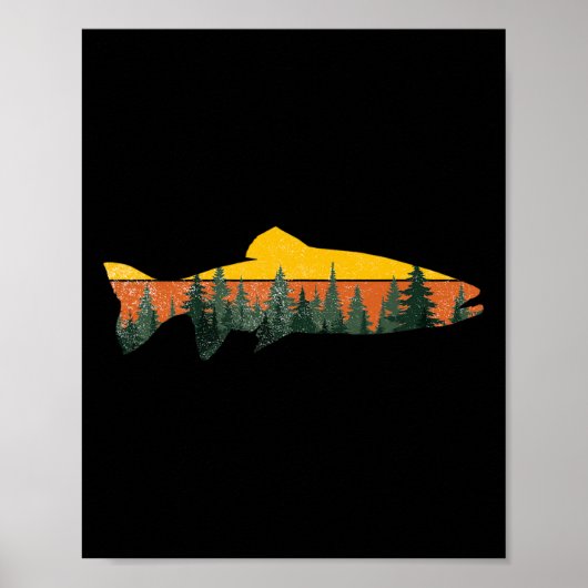 forel vliegend Natuur in het open bos Wildlife F Poster (Voorkant)